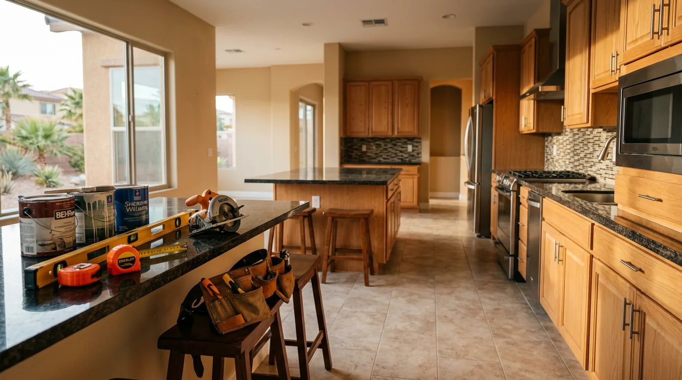 Modern kitchen remodel with custom cabinets and countertops