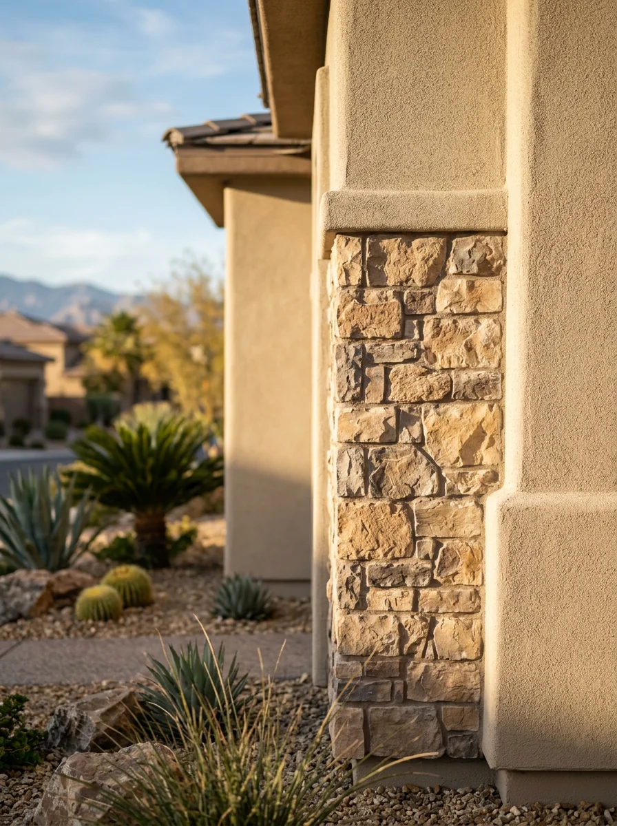 Detail shot of high-quality exterior work on a Henderson property.