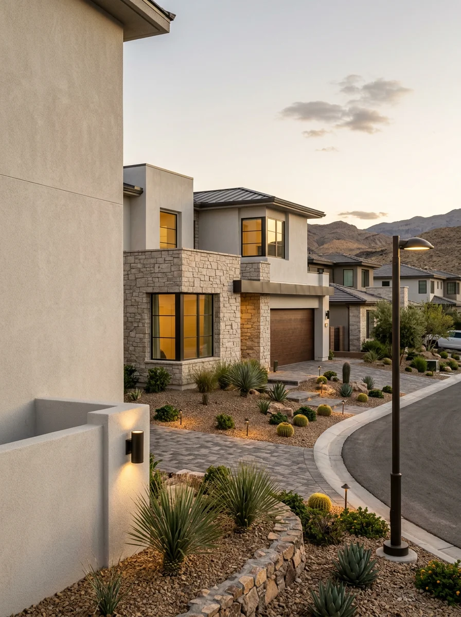 High-quality exterior detail on a Summerlin property showcasing premium finishes.